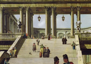 Ideal Landscape with Palace Steps (detail)